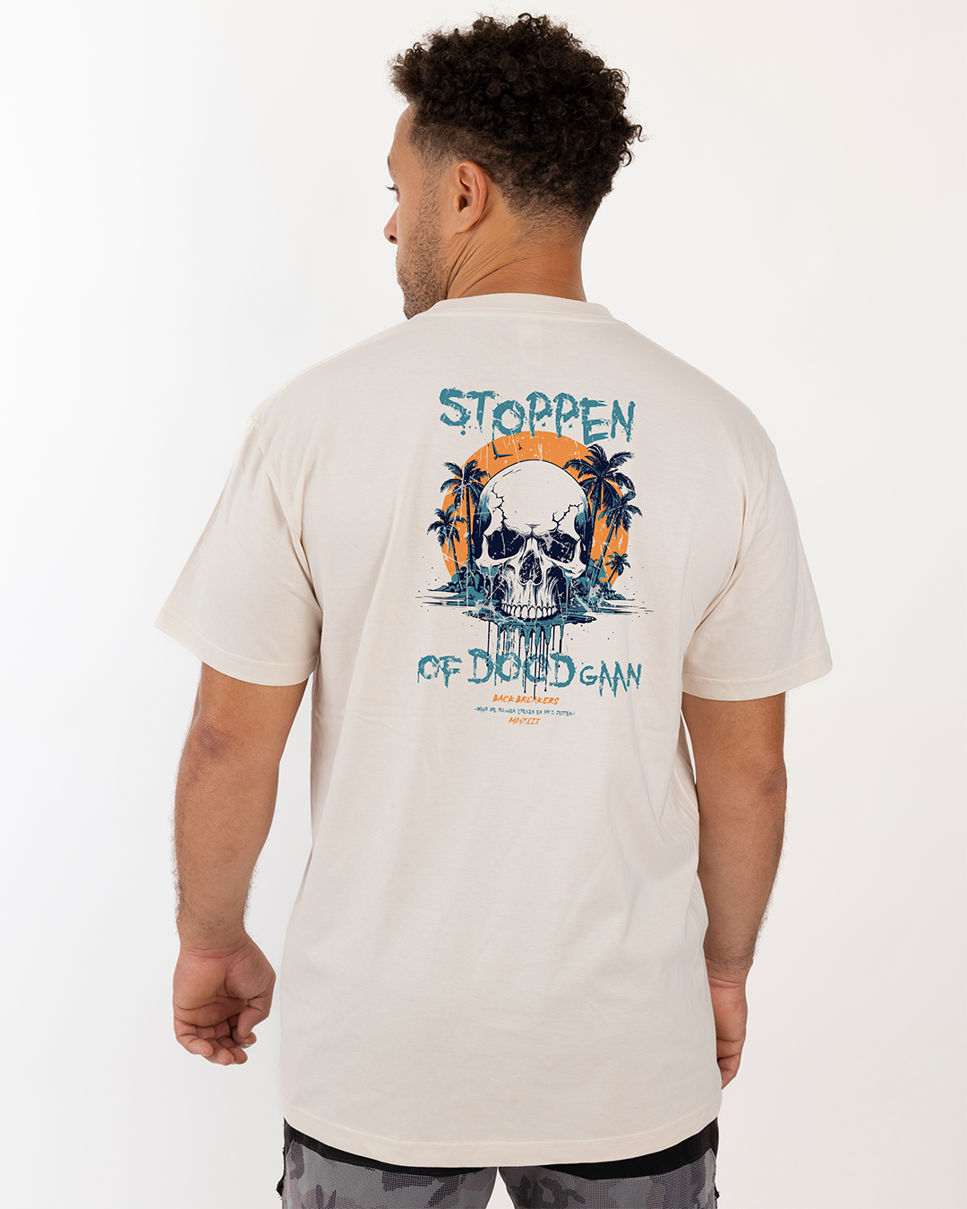 Stoppen of Doodgaan - Off White t shirt voor unisex - CrossFit en workout kleding